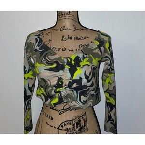 H & M Ribbed Off The Shoulder Crop Top